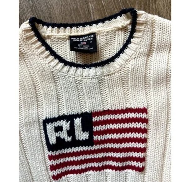 Vintage Polo Flag Sweater – 100% Cotton - Picture 3 of 5